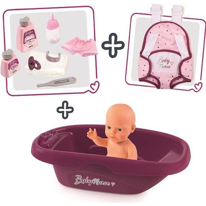 Smoby - Set Baignoire Et Poupon Baby Nurse