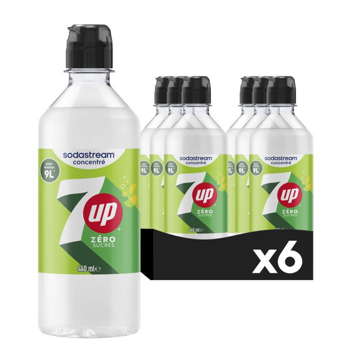 Concentré Sodastream 7UP Free Sans Sucres - 440ml, Goût Original - Avec Bouchon Doseur