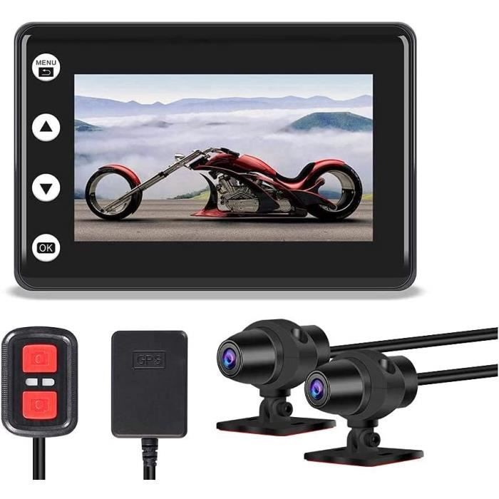 VSYSTO Dashcam Moto Caméra de Moto Camera Moto Double Lentille 1080P Caméra  Avant et arrière DVR Moto écran LCD 3,0 '' Grand Ang72 - Cdiscount Auto