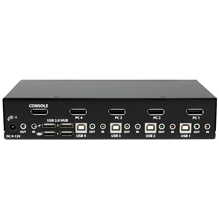 StarTech.com Switch KVM DisplayPort à 4 ports - Hub USB et partage audio - 2560 x 1600 (SV431DPUA)