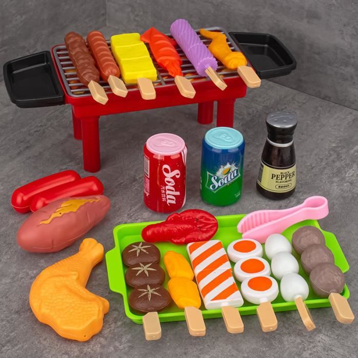 Drfeify ensemble de barbecue Playhouse Simulation BBQ Jouets Accessoires Cuisson Barbecue Kebab Drfeify ensemble de barbecue Playhouse Simulation BBQ Jouets Accessoires Cuisson Barbecue Kebab