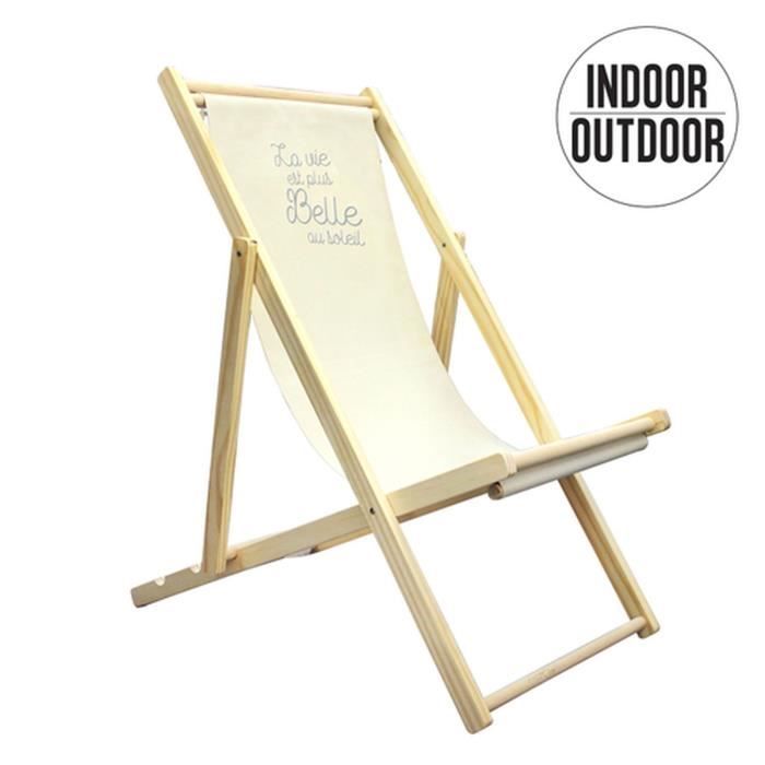 Chilienne en bois design La vie est belle Lola - Beige