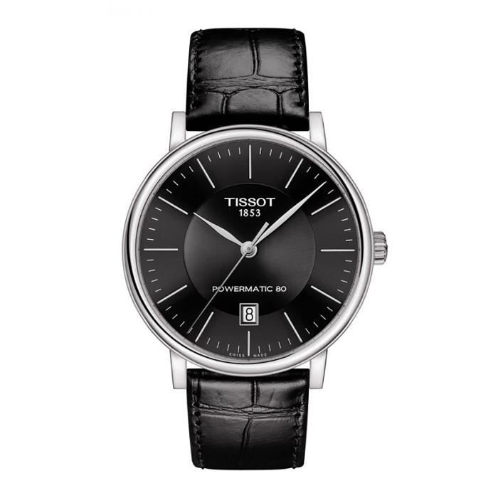 TISSOT Montre Bracelet -  - Montre  Carson - Automatique - Cuir noir - Verre saphir 