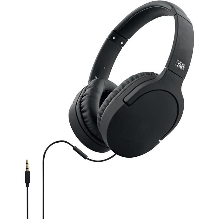 T'nB - CSTRAVEL2 - Casque stéréo filaire + micro + adaptateur avion - Noir