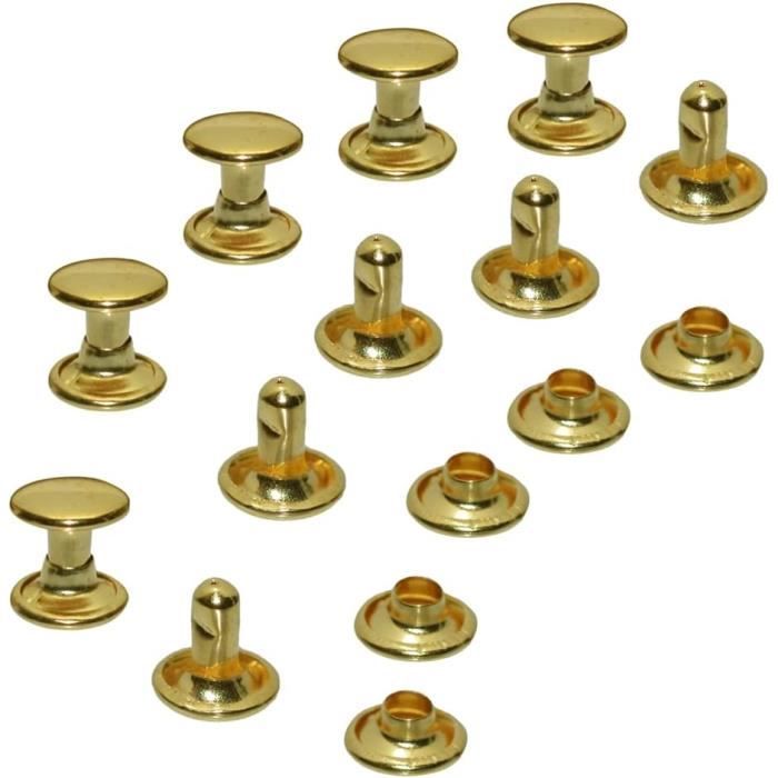 Rivets Tubulaires 300 Ensembles De Rivets En Cuir 6X8Mm 7X8Mm 8X8Mm Or Rose, Rivets À Double