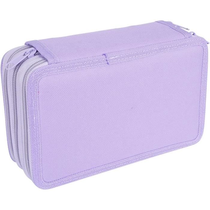 Trousse Scolaire Rose 4 Compartiments - Avec 2 Blocs Notes - Grande Capacité 22x13 Cm - 11