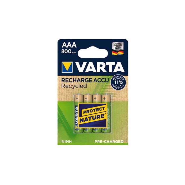4 Piles LR03 VARTA AAA Rechargeables 800mAh recyclées 4 Piles LR03 VARTA AAA Rechargeables 800mAh recyclées