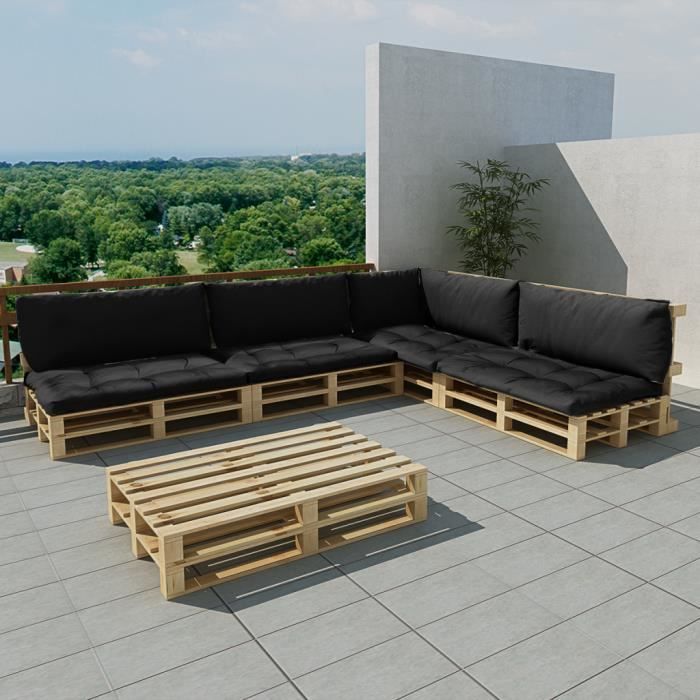 Vidaxl Mobilier De Jardin 15 Pcs Palettes Gris Achat Vente