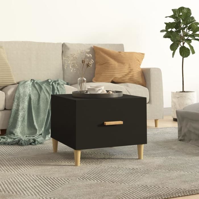 vidaXL Table basse Noir 50x50x40 cm Bois dingénierie 812710