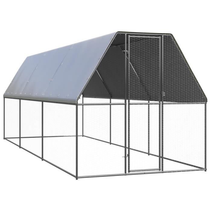 Meilleurs prix pour Poulailler d'extérieur 2x6x2 m Acier galvanisé