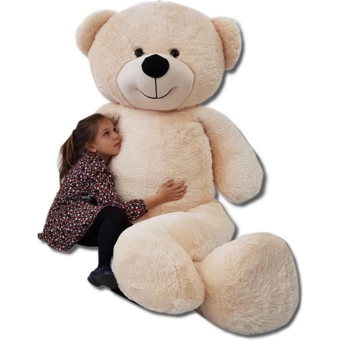 Ours en peluche XXL hauteur 100 cm - Beige - Doudou - Valentine - Pour -  Hem - Cheveux