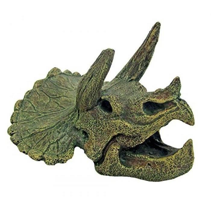 Meilleurs prix pour Décoration pour aquariums - WAVE - Crâne Triceratops - Résine non toxique - Blanc - Poisson