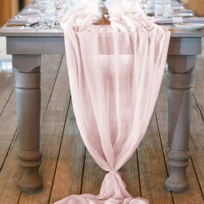 Nappe Rectangulaire Rose en Coton - Shabby Chic Romantique pour Table de Cuisine et Salon - Grande Taille