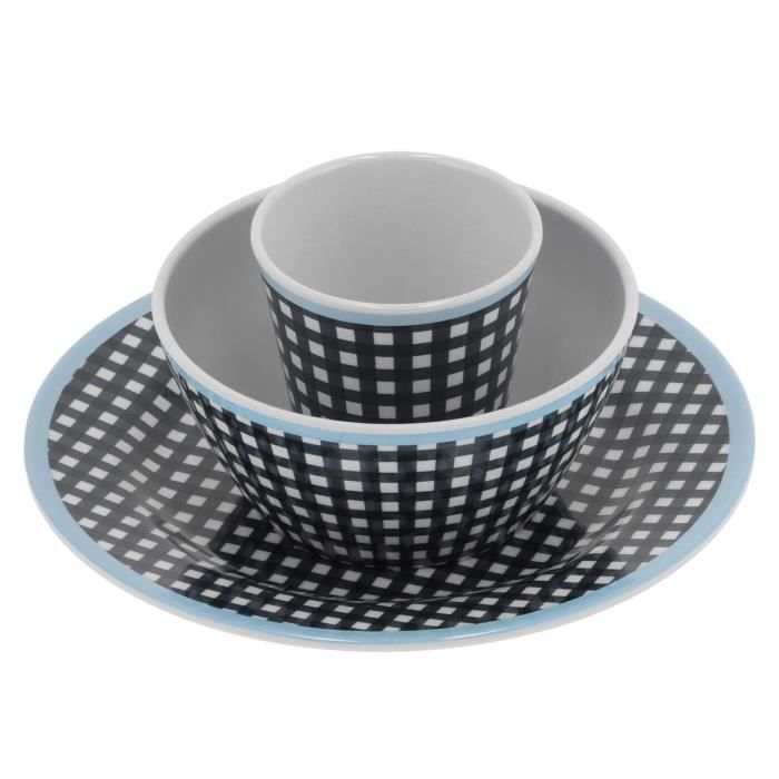 Service De Table Enfant 3 Pièces RSW - Assiette, Bol, Tasse Motif Père Noël Et Renne - Pour Noël, Repas Festifs