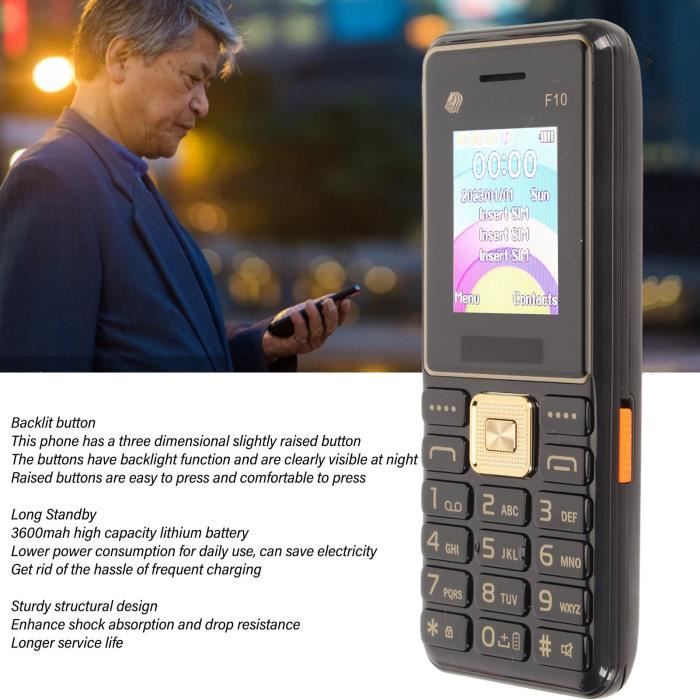 Téléphone Portable Senior débloqué à clapet - Ferrari - Or - Double SIM