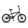 Licorne Bike Jump Premium BMX Système de rotor à 360° 4 niveaux en acier [Noir/Vert citron, Freestyle-Fatbike]-1