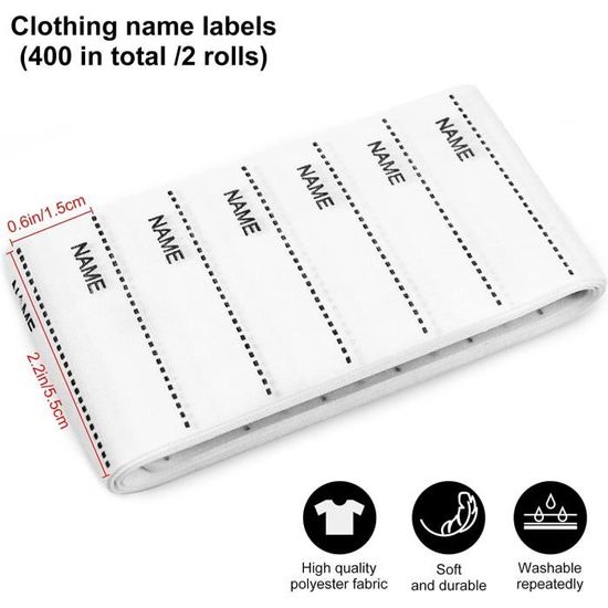 400Pcs Etiquette Vetement Thermocollante Étiquettes Tissées Blanches  Inscriptible Étiquettes Prénom avec Noms à Inscrire Lavab[178] - Cdiscount  Beaux-Arts et Loisirs créatifs