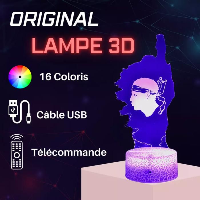 LAMPE CHEVET 3D LED Olympique Marseille foot OM - Veilleuse changement