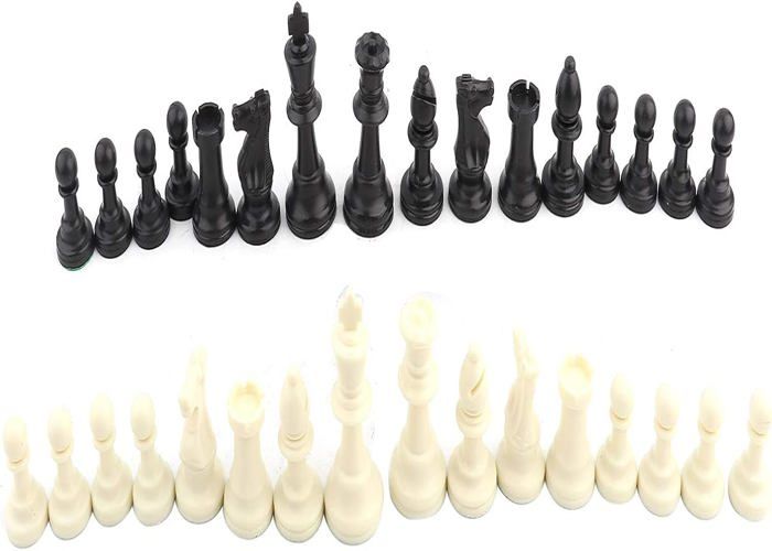 Jeu De Pièces D'Échecs International – Roi 75 Mm, 32 Pièces En Noir Et Blanc, Feutre Sous-côté, Qualité Luxe, Pour Joueurs De Tous Niveaux