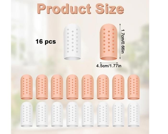 Lot De 16 Protège-doigts En Silicone Respirants – Trous D'aération, Extensibles, Couleur Chair Et Blanc – Pour Sport, Travail, Ampoules