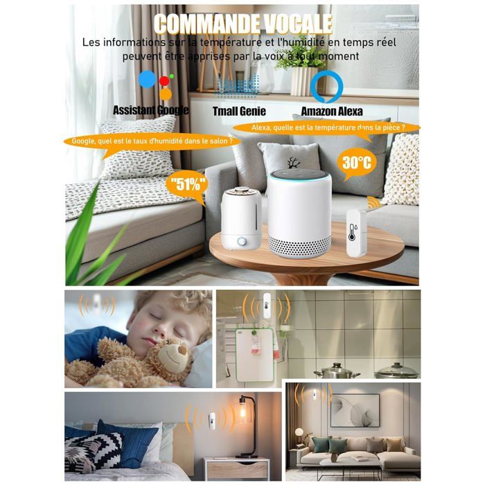 Thermomètre Hygromètre, Jauge D'Humidité De Température Wifi