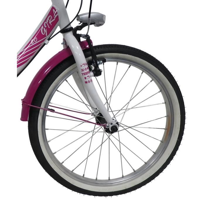 Velo enfant VTC 20 Fille 6 Vitesses Derailleur Shimano Freins V Brake equipement City Cdiscount Sport