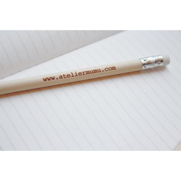 Crayon de papier avec prénom gravé + gomme taille-crayon