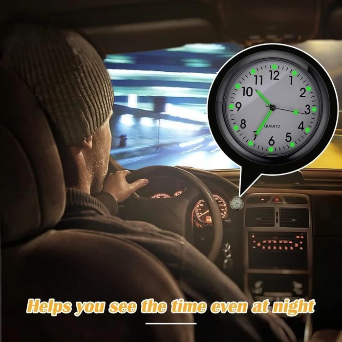 Horloge Voiture Solaire Tableau De Bord – Mini Horloge Numérique à Ventilateur + Température – Sans Fil & Résistante Chaleur