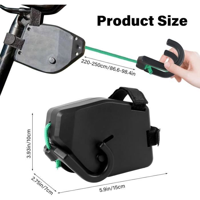 Corde De Remorquage Vélo LXYANW – 2,5 M Rétractable, Double Crochet – Pour Parent-enfant, Jusqu’à 90 Kg