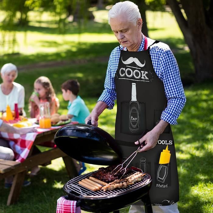Tablier homme le barbecue est une affaire : accessoires-accessoires-brodes  par labroderiedejeanne