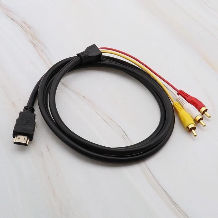 Câble Convertisseur HDMI Vers RCA AV 1m3ft HD TV, Adaptateur AV Transmetteur Fonction De Connexion Coordinateur Video 90779181