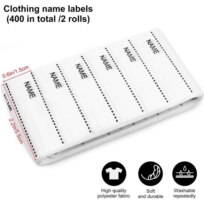 400Pcs Etiquette Vetement Thermocollante Étiquettes Tissées Blanches  Inscriptible Étiquettes Prénom avec Noms à Inscrire Lavab[178] - Cdiscount  Beaux-Arts et Loisirs créatifs