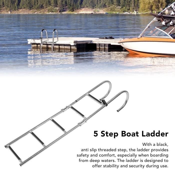 Échelle De Bain Ou Bateau En Acier Inoxydable - 4 Marches Pliables, Design Compact Et Robuste