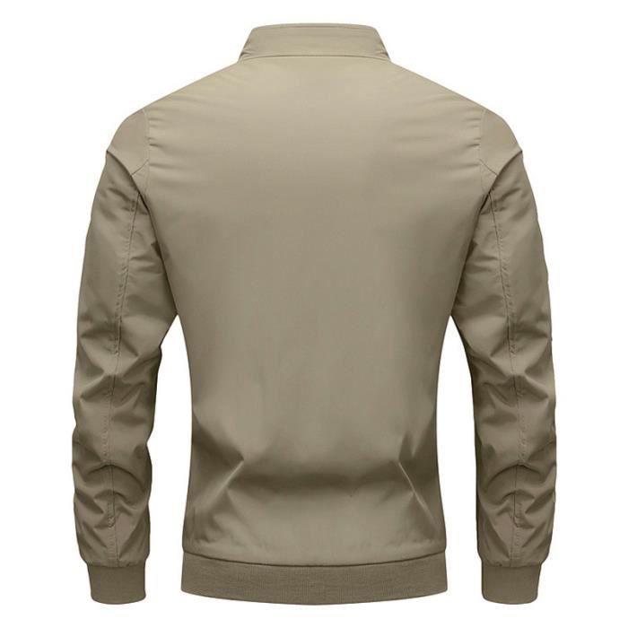 Veste Homme Mi saison Business Mode Casual Couleur Unie Grande Taille Coupe Vent Confortable Marque Luxe Veste Hommes Kaki Cdiscount Pret a Porter