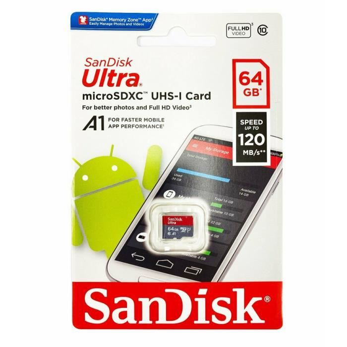 SanDisk 64GB SDXC 64 Go Classe 4 sur