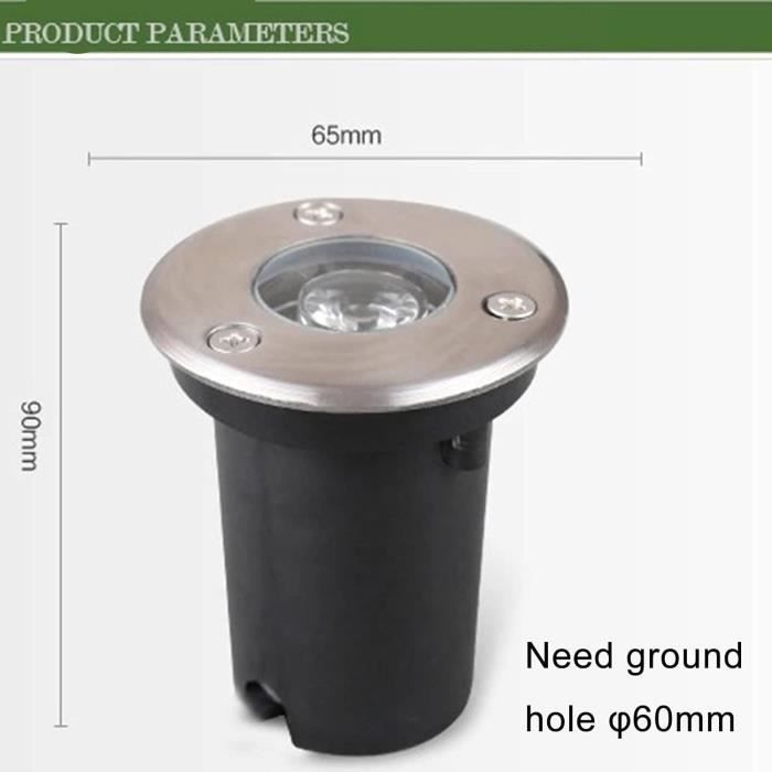 4x Spots LED Encastrés Jardin - 3W, IP67, 12V-24V - Éclairage Extérieur étanche Pour Allée, Terrasse, Paysagisme