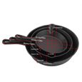 Drfeify Poêle Griller en Fonte, poêle en fonte poêle à frire antiadhésive poêle(noir)   HB014-2