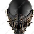 Masque de fête steampunk noir en cuir PU pour Halloween et Pâques - TECH DISCOUNT - Décoration de visage punk-2