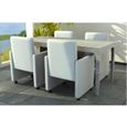 4pcs Fauteuil chaises à roulettes de salle à manger ou de cuisine design ergonomique Blanc 58,5 x 65 x 88 cm-2