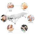 Table de massage Pliante 2 Zones Cadre en Aluminium Blanc avec Housse 185 x 60 cm VINTEKY®-2