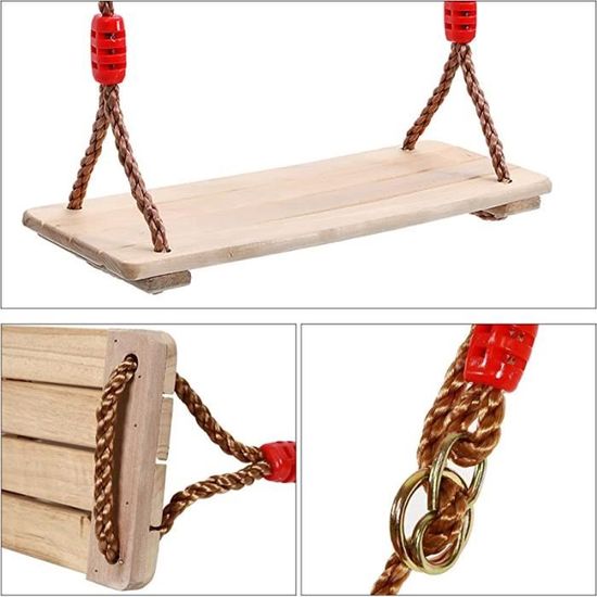 Balançoire Enfant Adulte En Arbre Siège Bois Portique Assise Swing Extérieur Max Poids 150Kg, 40 Balançoire Enfant Adulte En Arbre Siège Bois Portique Assise Swing Extérieur Max Poids 150Kg, 40
