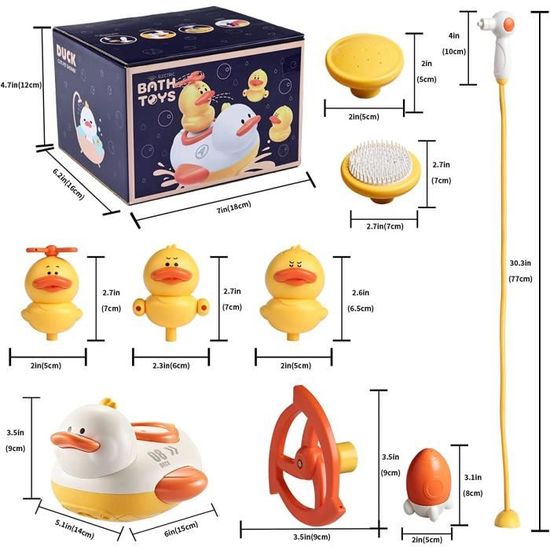Jouet Bain Bébé Avec Pommeau De Douche, Bulles Et Musique – 3 En 1, Sécurisé, Dès 1 An, Cadeau Anniversaire