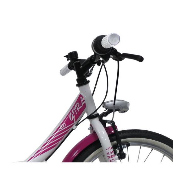 Velo enfant VTC 20 Fille 6 Vitesses Derailleur Shimano Freins V Brake equipement City Cdiscount Sport