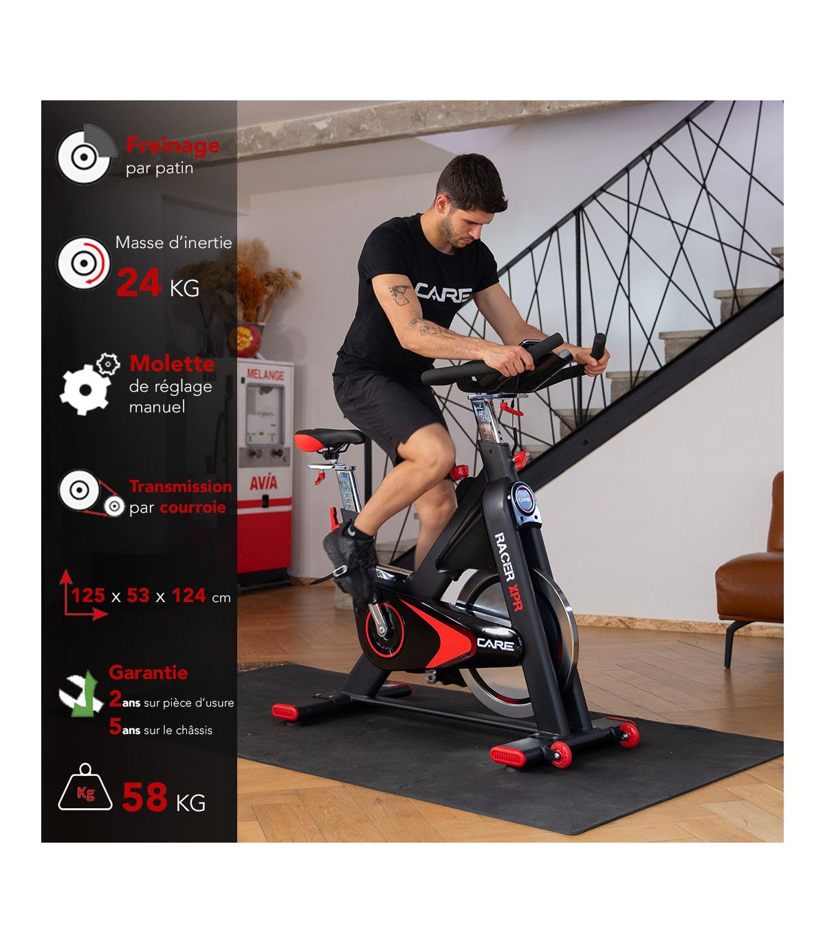 Care vélo spin bike racer xpr électronique sales