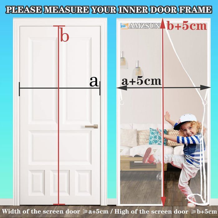 MagnéTique Moustiquaire Porte 170 X 180 Cm Facile à Installer Sans