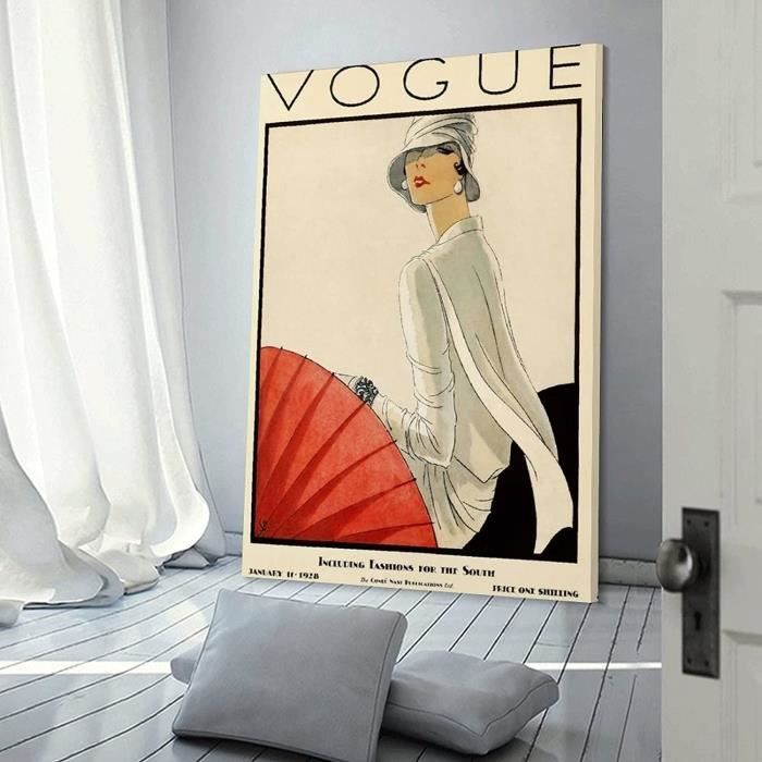 Affiche décorative vintage Vogue sur toile pour salon, chambre à