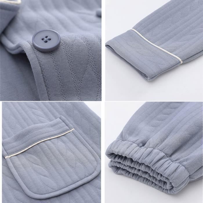 Pyjama Homme Hiver Coton Ensemble de Pyjama Hommes Chaud