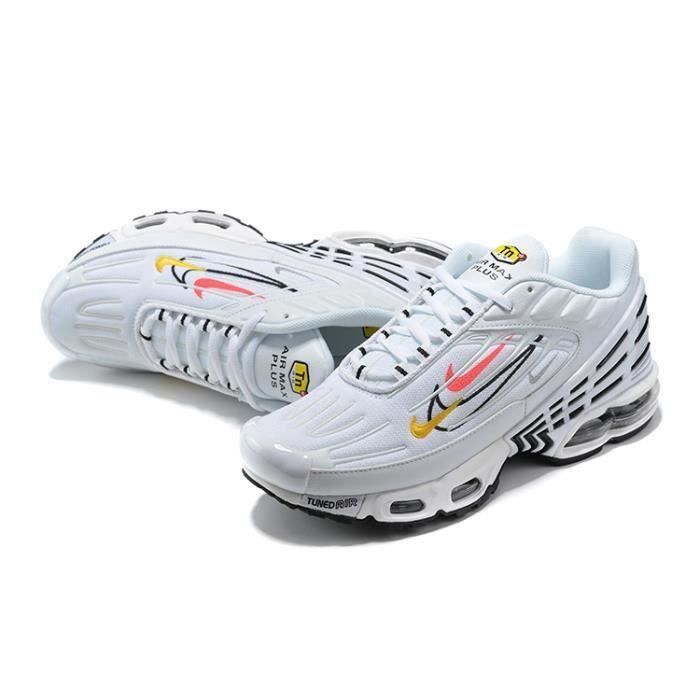 Nike TN 3 Plus Homme Chaussures Entra nement de Sport Blanc Noir