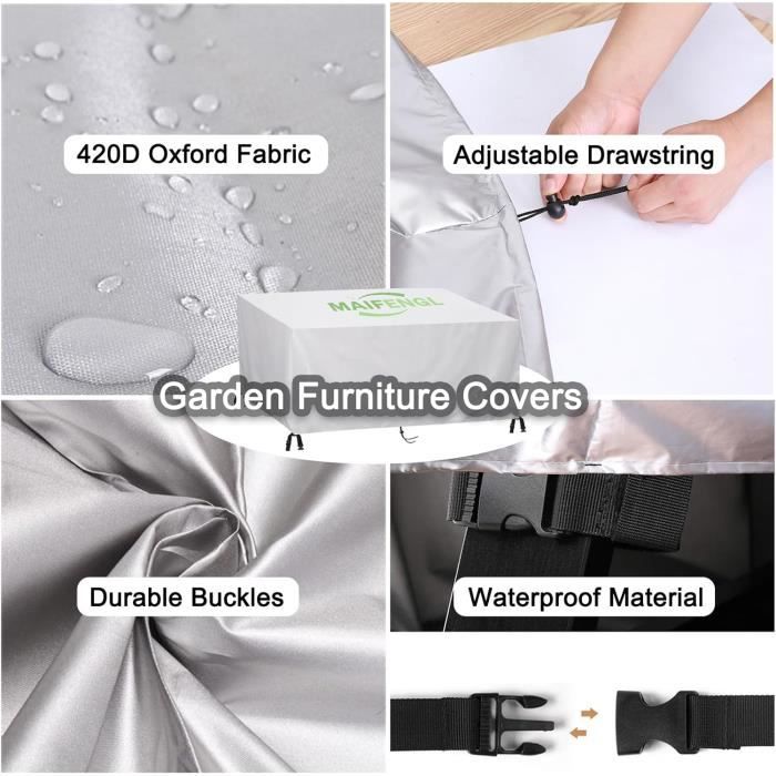 Housse Salon De Jardin Exterieur Imperméable 90 X 270 X 90