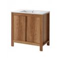 Ensemble meubles de salle de bain complet - Bois - 80 cm - Classic Oak - AC-DÉCO - Classique - Intemporel-3